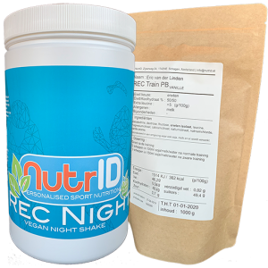NutrID Rec Night PB Plant Based vegan eiwtshake voor slapen