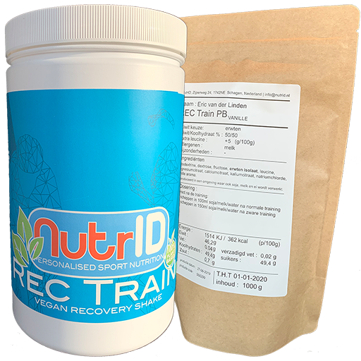 NutrID Rec Train plant based vegan eiwit herstel shake voor duursporters